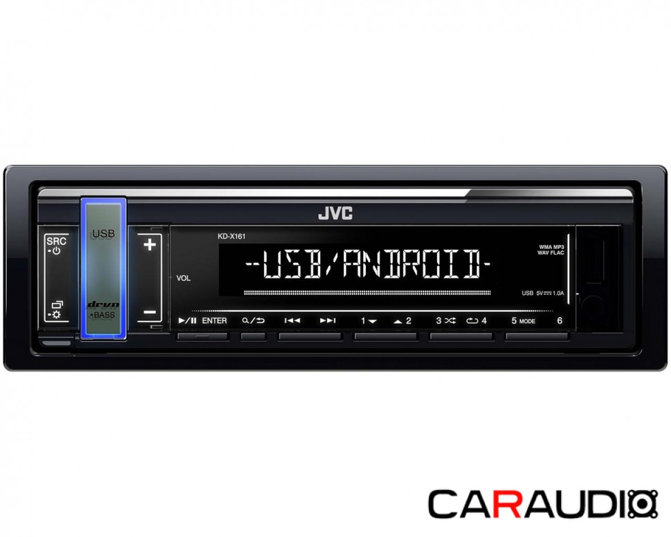 JVC KD-X161 автомагнітола 1DIN/USB/AUX/FLAC