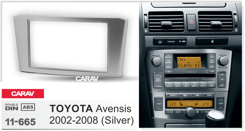 Carav 11-665 переходная рамка Toyota Avensis T25 2002-2008