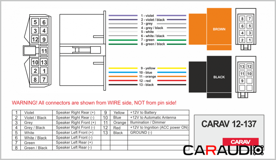CARAV 12-137  ISO переходник для Daewoo 