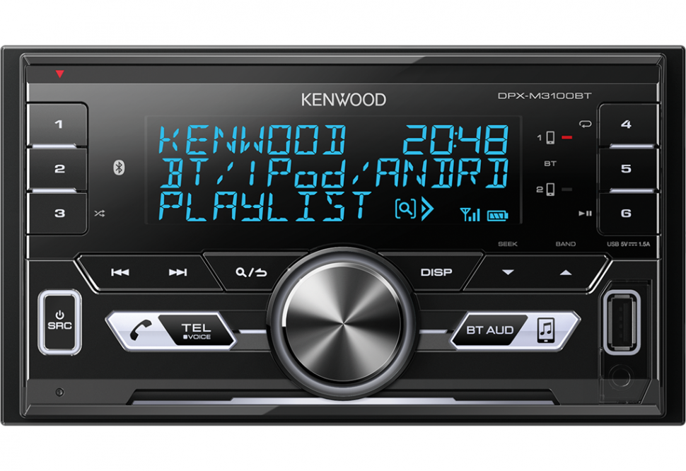 Kenwood DPX-M3100BT автомагнитола 2din Bluetooth/USB/AUX/DSP
