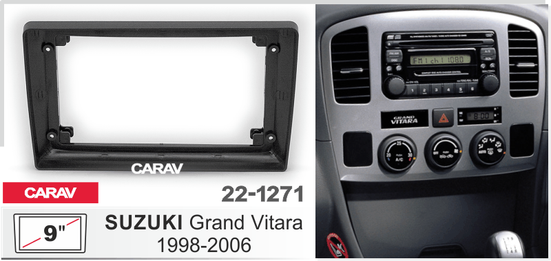 Переходная рамка CARAV 22-1271 для магнитолы с экраном 9" в Suzuki Grand Vitara 1998-2006