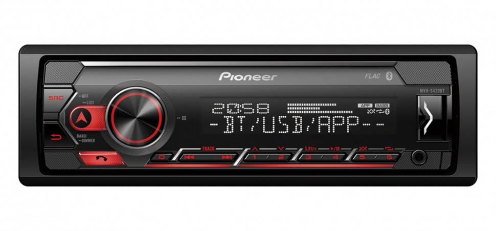 Pioneer MVH-S420BT автомагнитола 1DIN/USB/Bluetooth/A2DP/AUX