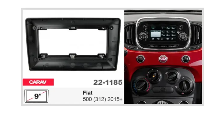Переходная рамка CARAV 22-1185 для Fiat 500 2015+ под магнитолу на Андроид с экраном 9"