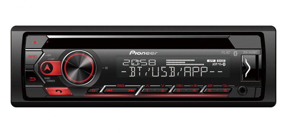 Pioneer DEH-S420BT автомагнитола 1DIN/CD/USB/Bluetooth/A2DP/AUX