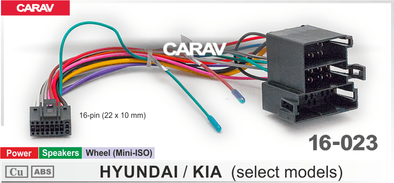 CARAV 16-023 в Hyundai/Kia ISO переходник 16 pin для подключения магнитолы на Андроид 