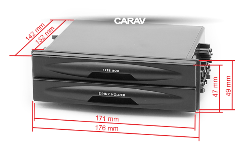 CARAV 11-906 универсальный карман для магнитолы с подстаканниками