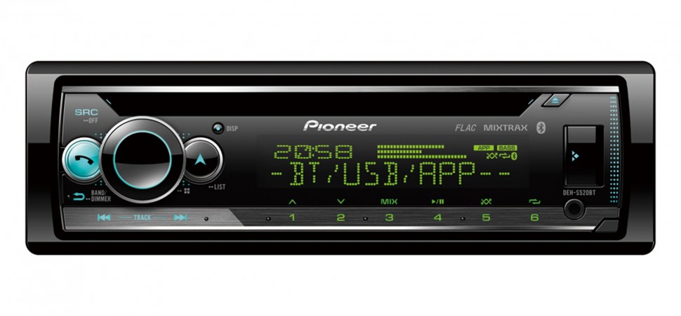 Pioneer DEH-S520BT автомагнитола 1DIN/CD/USB/AUX/Bluetooth/A2DP