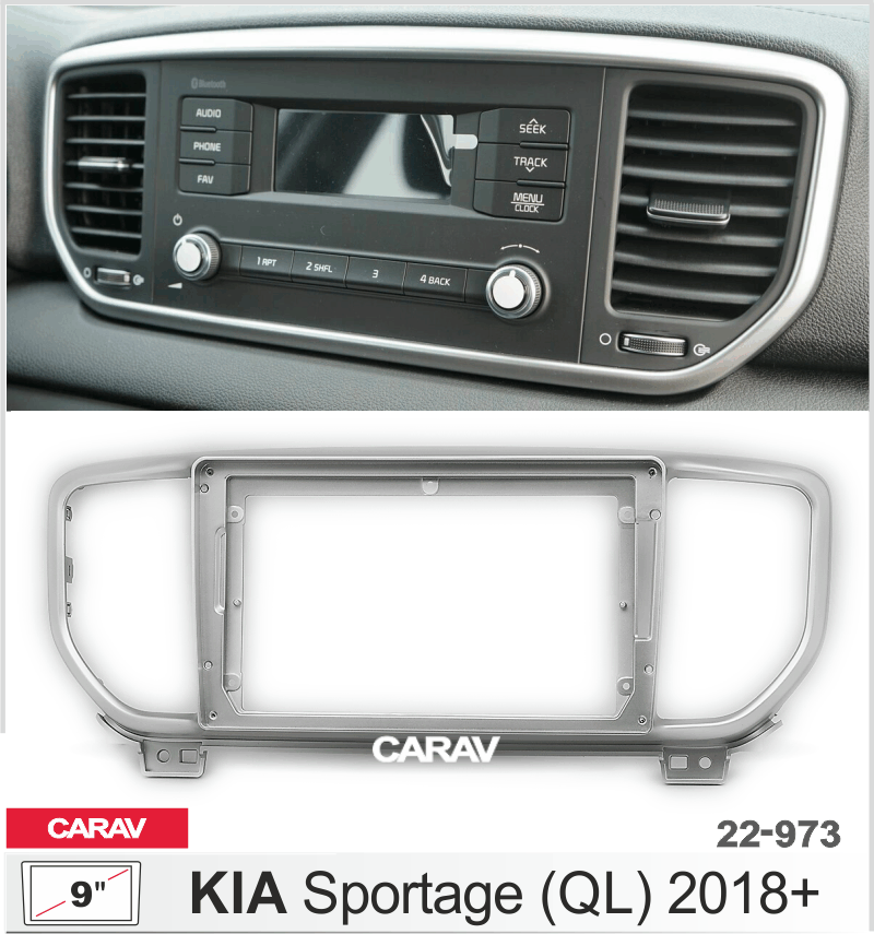 CARAV 22-973 переходная рамка Kia Sportage (QL) 2018+ для автомагнитолы 9 дюймов