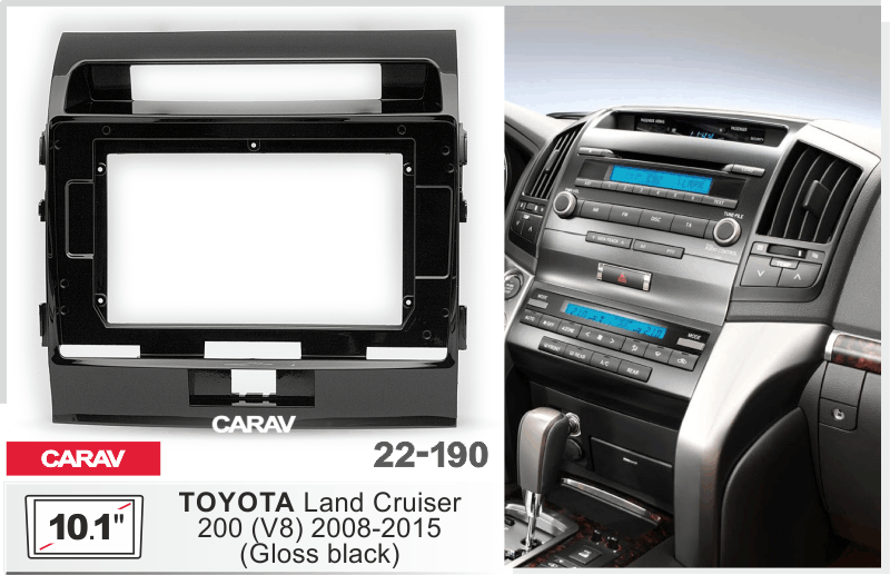 Переходная рамка CARAV 22-190 для замены штатной магнитолы Toyota LC 200​ 2008-2015