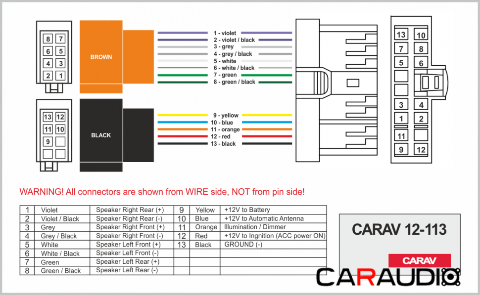 CARAV 12-113 схема подключения