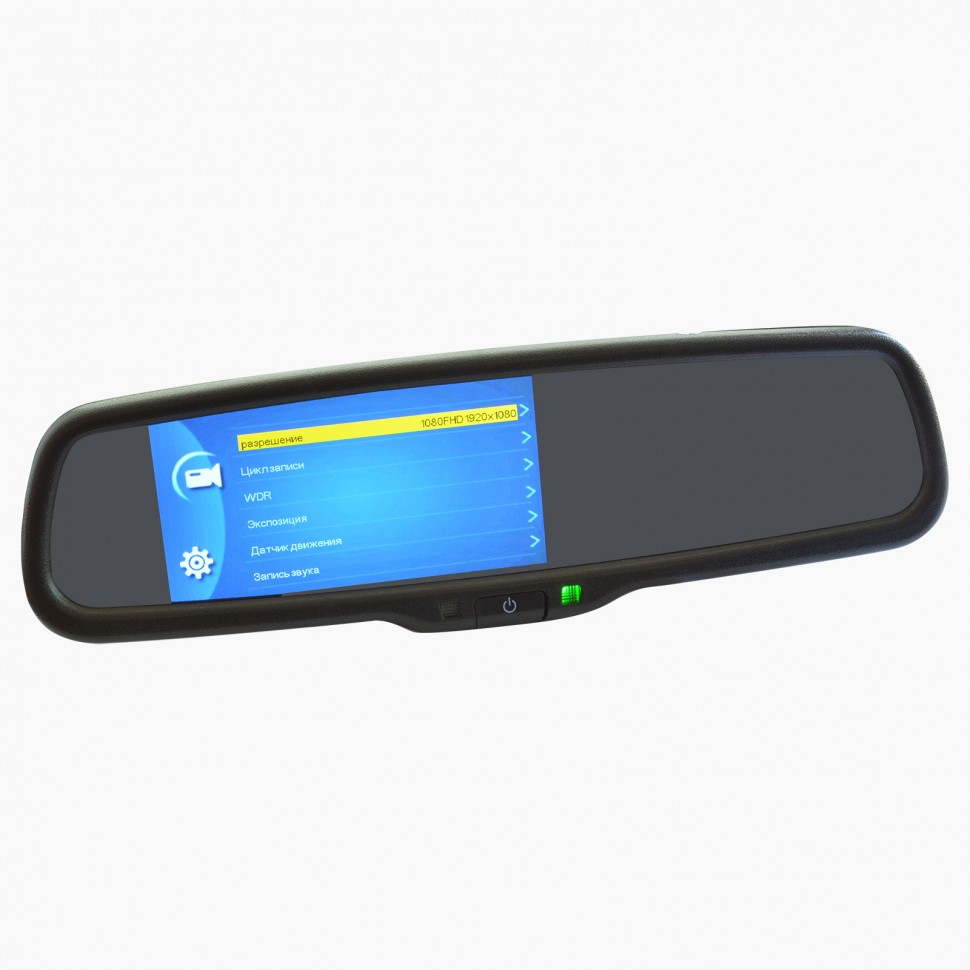 Зеркало с монитором и видеорегистратором Prime-X 050D Full HD с камерой заднего вида (на штатном креплении)