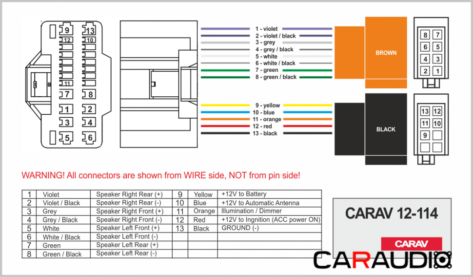 CARAV 12-114 схема подключения