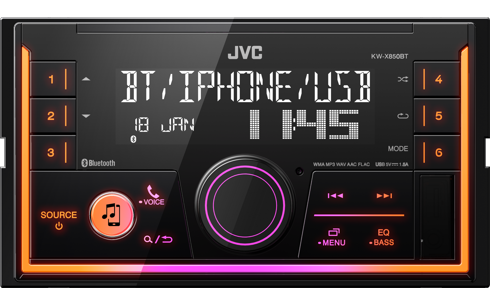 JVC KW-X850BT 2DIN цифровой медиа-ресивер с Bluetooth (без CD привода)
