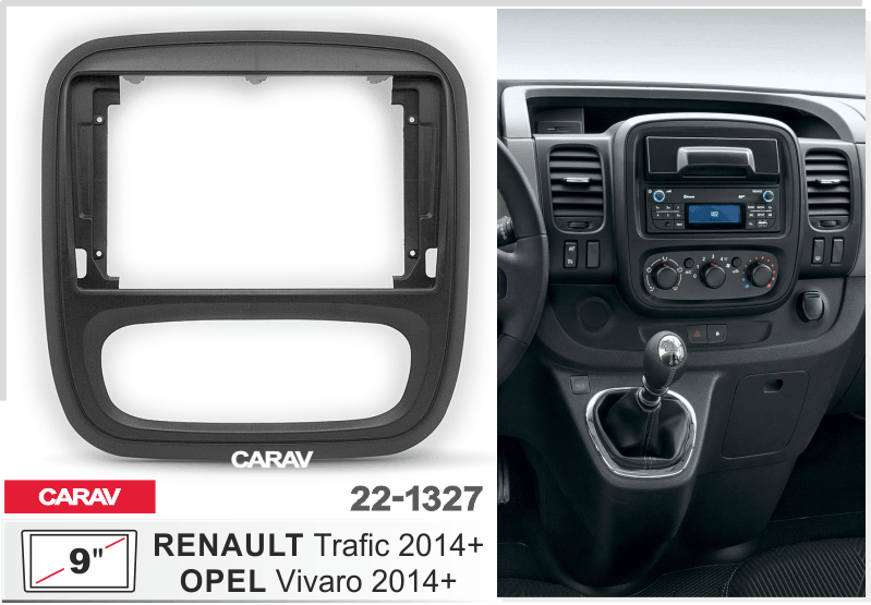 CARAV 22-1327 переходная рамка Renault Trafic/Opel Vivaro для магнитолы на Андроид с экраном 9 дюймов
