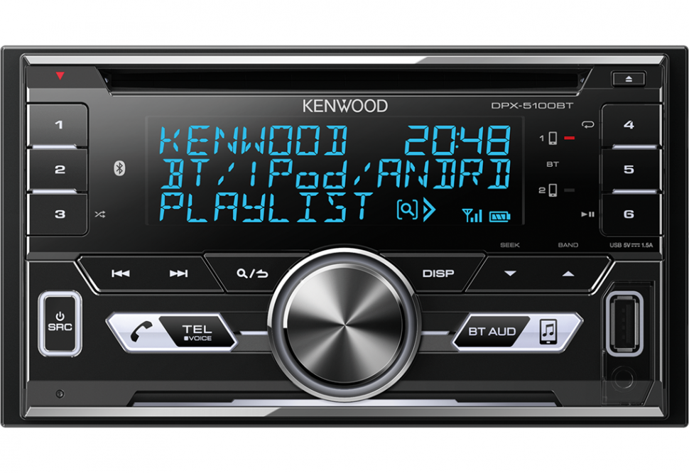 Kenwood DPX-5100BT автомагнитола 2din Bluetooth/CD/USB/AUX/DSP