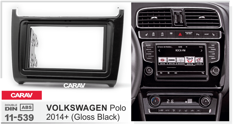 CARAV 11-539 переходная рамка Volkswagen Polo 2014 (черный лак)
