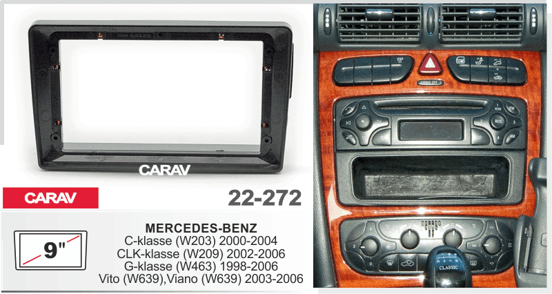 CARAV 22-272 переходная рамка Mercedes для магнитолы на Андроид с экраном 9 дюймов
