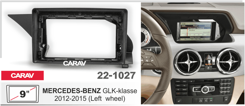 CARAV 22-1027 переходная рамка Mercedes GLK-Class 2012-2015 для магнитолы на Андроид с экраном 9 дюймов